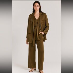 Lafayette 148 New York olive green Pantsuit